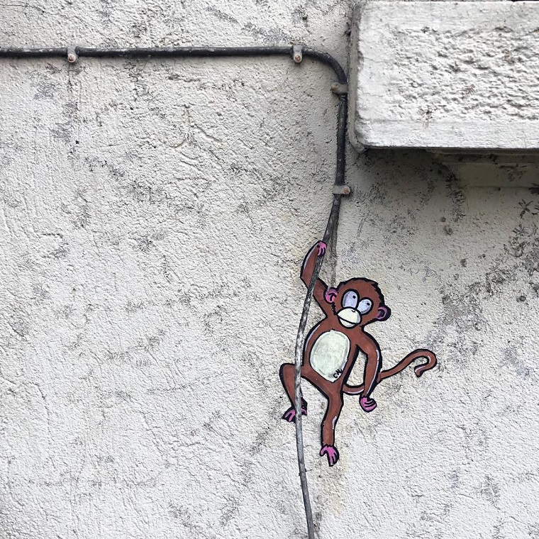 ejemeplo de arte urbano mono