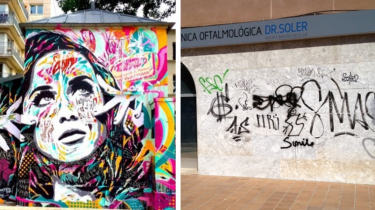 diferencia entre grafiti y arte urbano