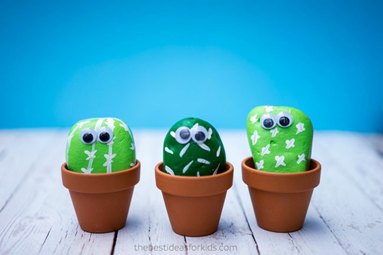 Cactus hechos con piedras