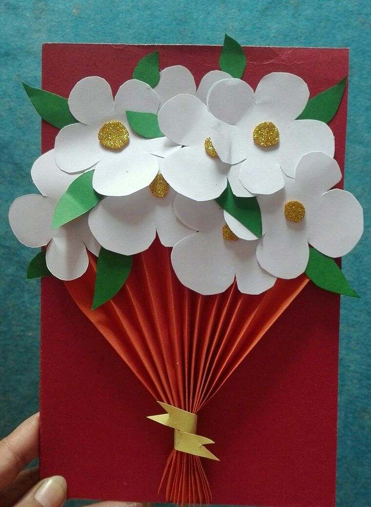 flores de papel tarjeta