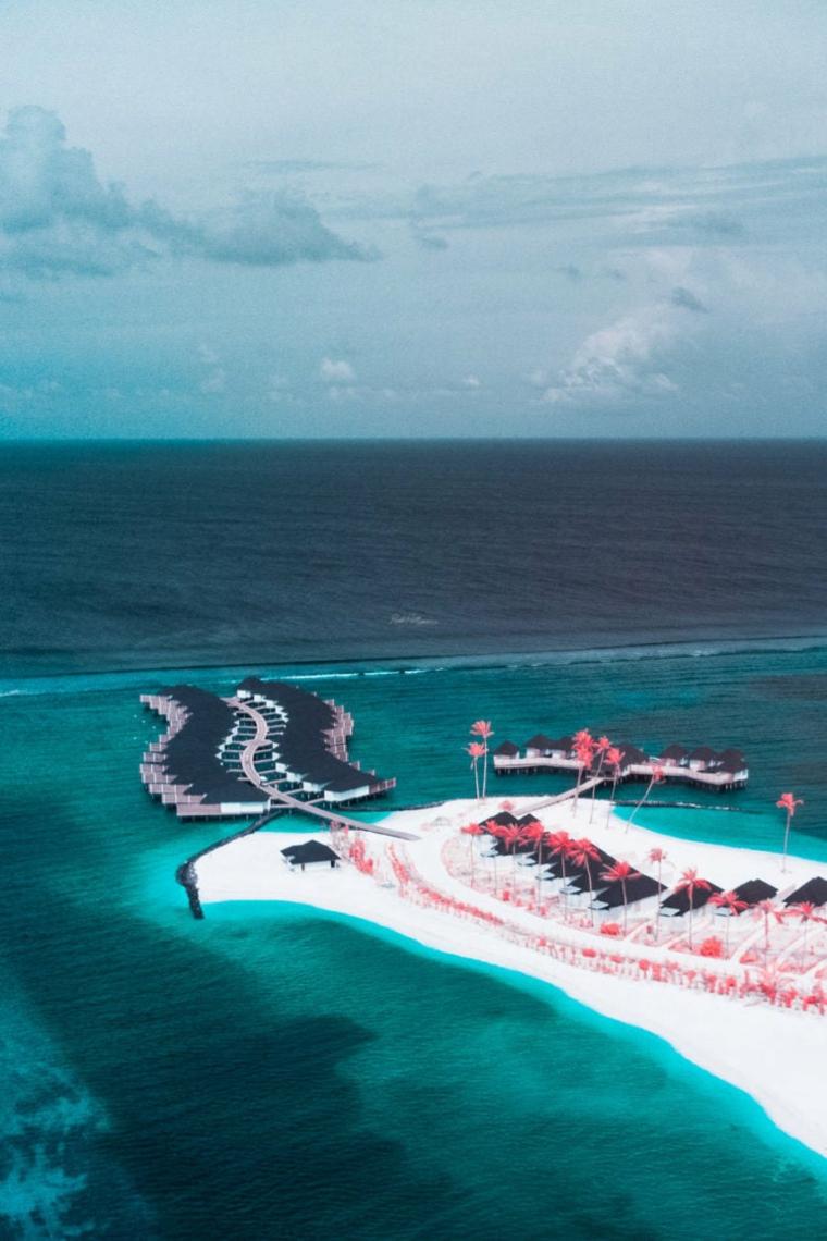 Fotografía aérea de las Maldivas
