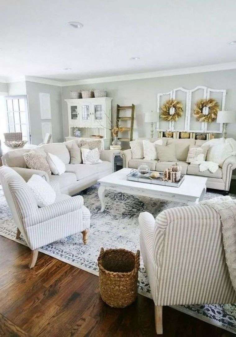 decoración sala de estar blanca