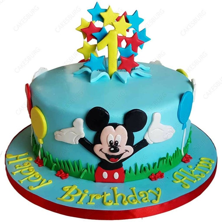 Ideas de pastel de fiesta de cumpleaños de Mickey Mouse para niño