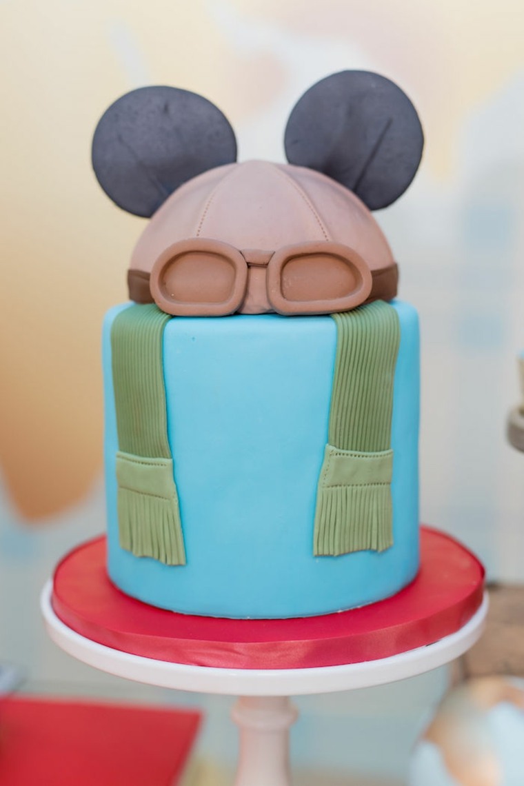 tarta de cumpleaños Mickey aviador