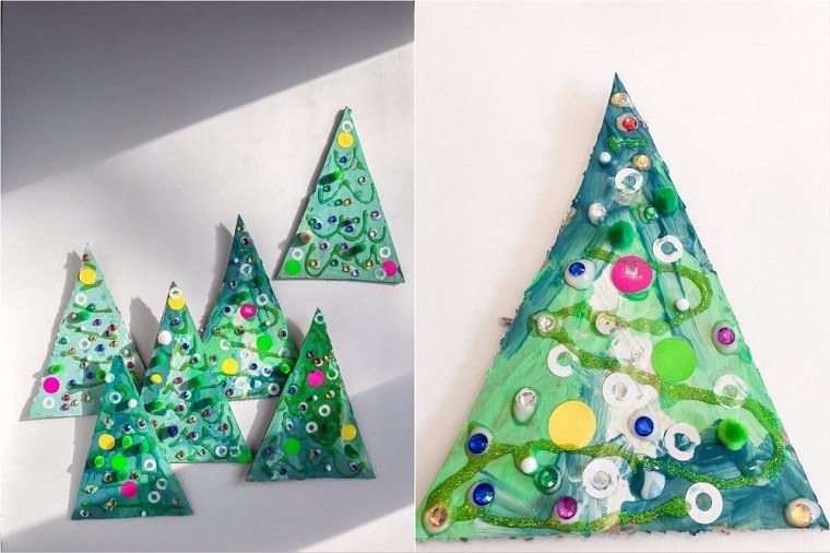 adornos de navidad con material reciclado-tutorial-ninos