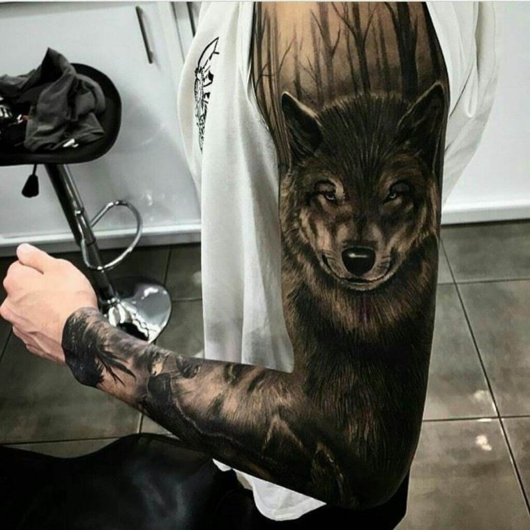 brazo-tatuaje-ideas-diseno-lobo