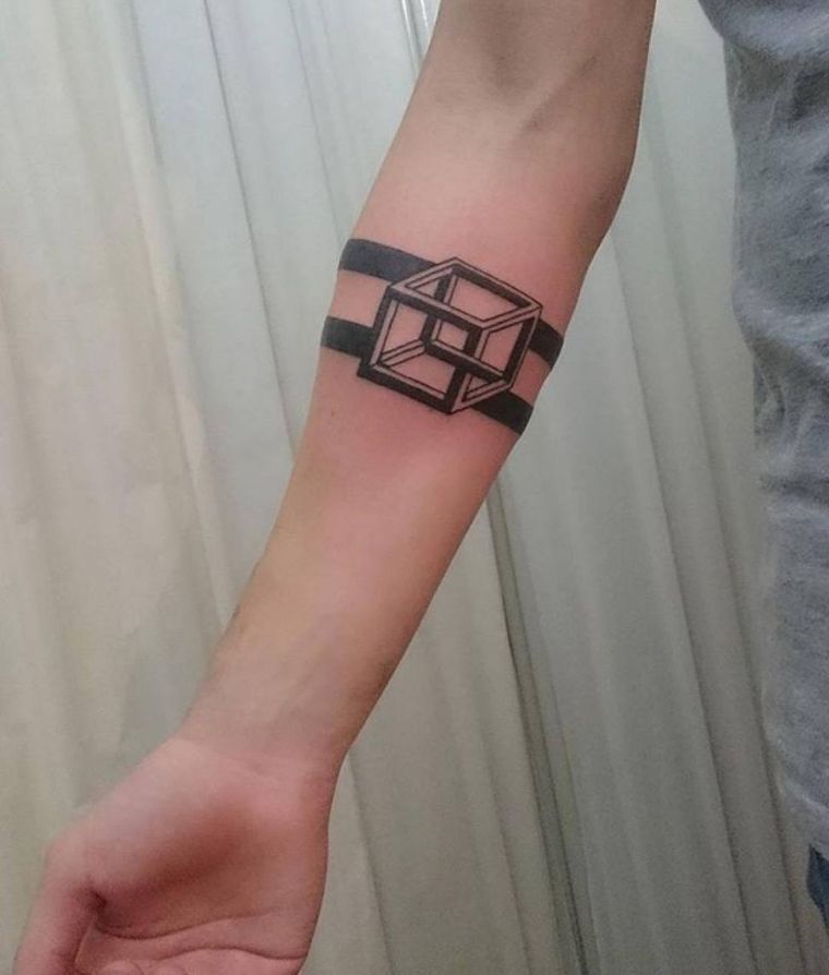 tatuajes de líneas cubo