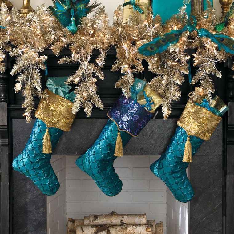 calcetines navideños azul