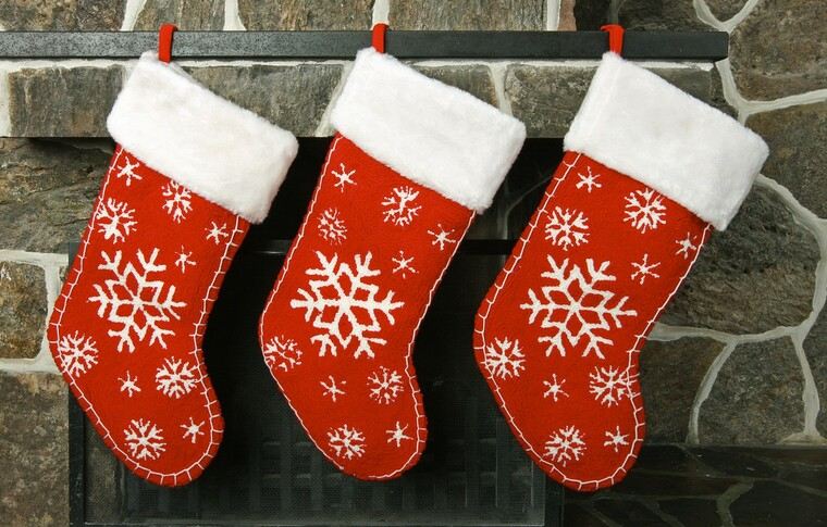 calcetines navideños rojo