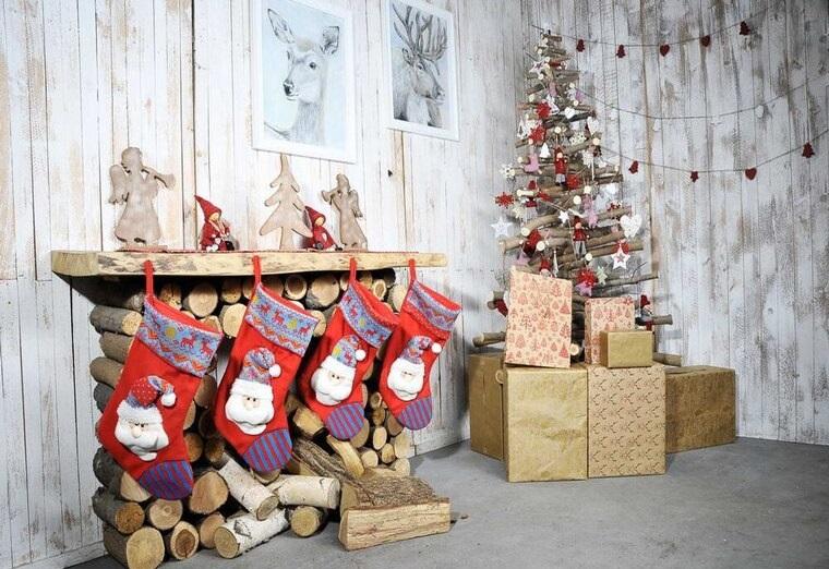 calcetines navideños rusticos