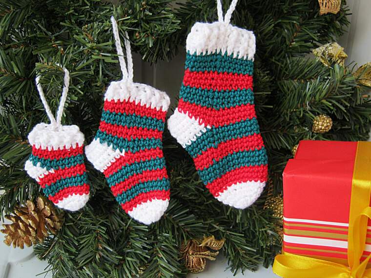 calcetines navideños tejido