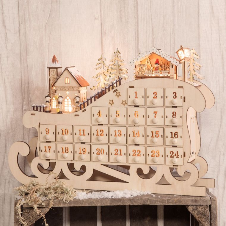 calendario de adviento trineo