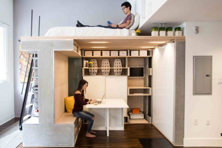 Cama alta - Camas tipo loft para adultos que te ayudan a maximizar el