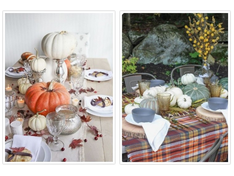 decoracion de mesas calabazas otoño