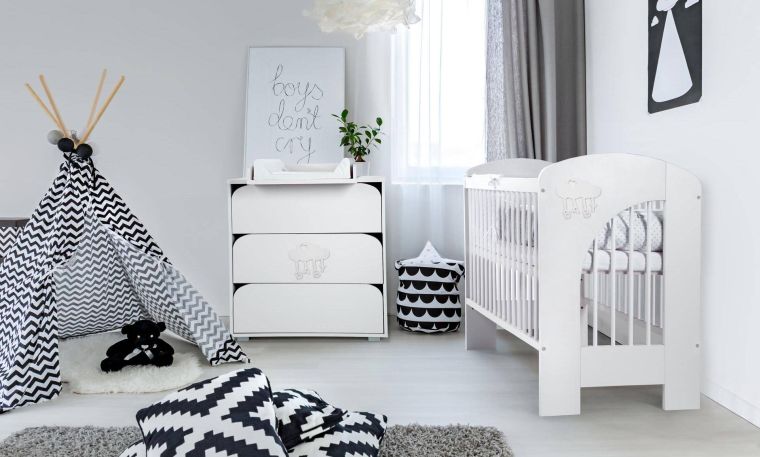 habitaciones para bebés blanconegro