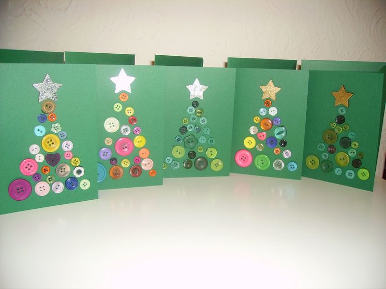 manualidades navideñas fáciles para niños tarjeta