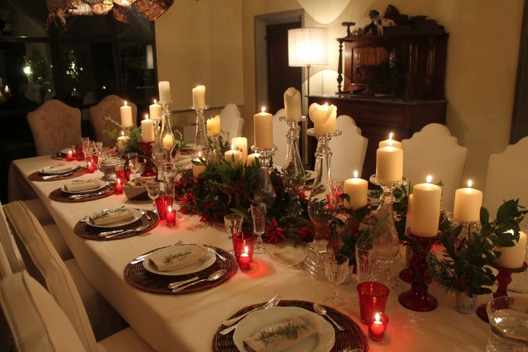 mesa de invierno velas