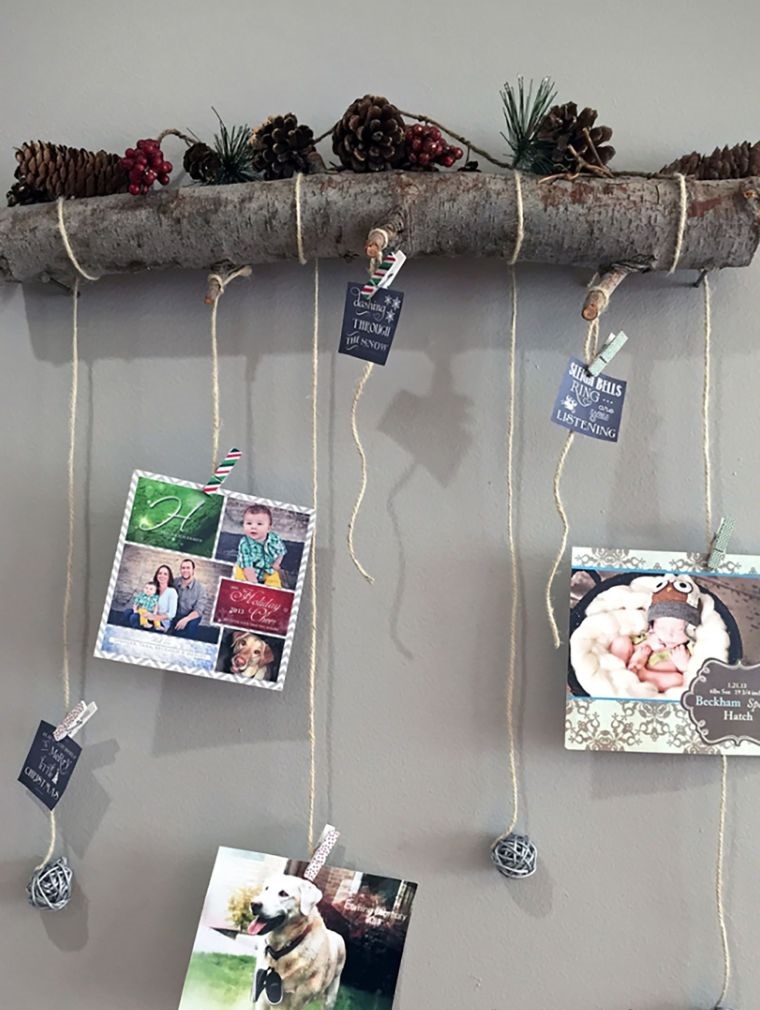 tarjetas de navidad colgado