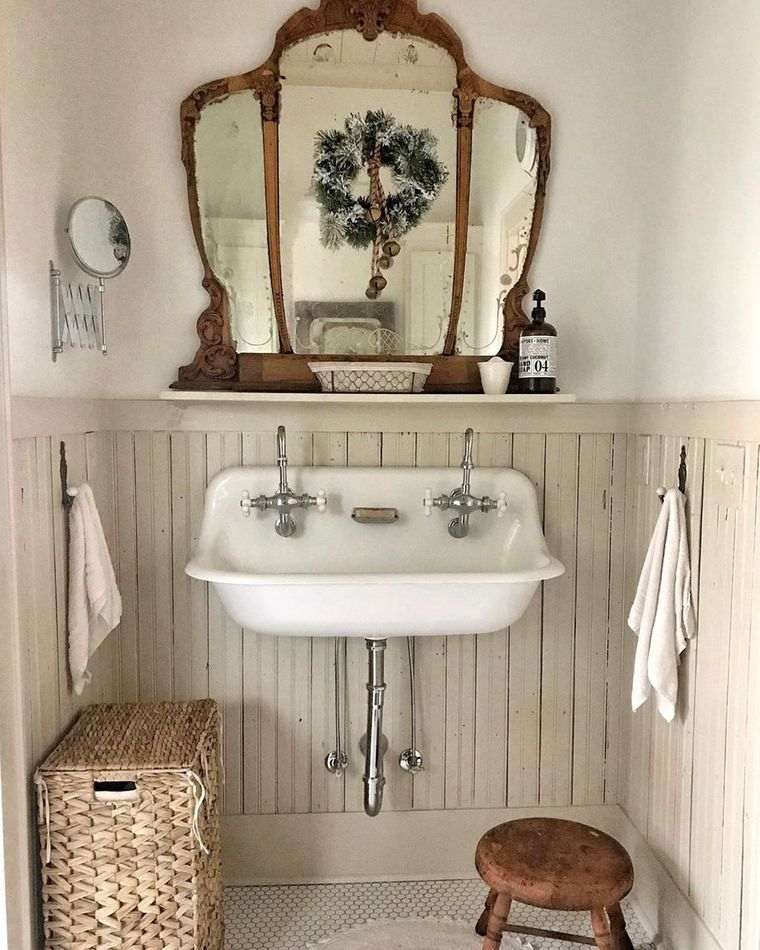 decoración vintage baño