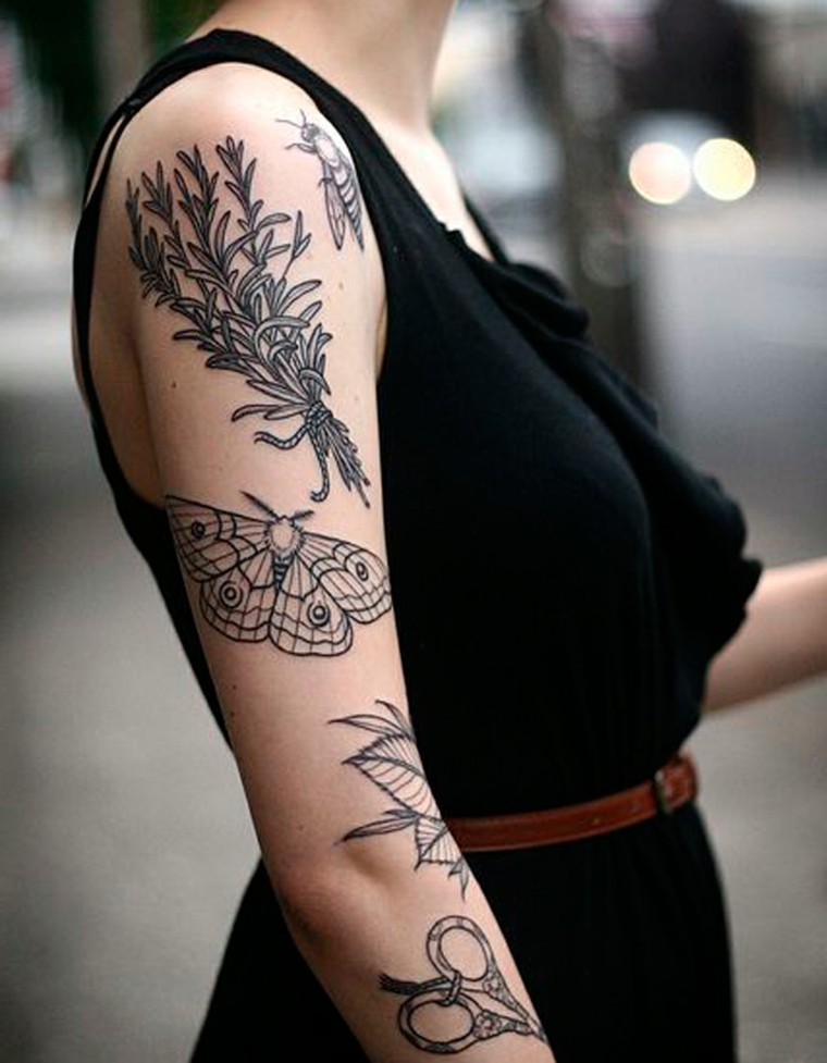 imagenes-tatuajes-mariposa-motivos-florales