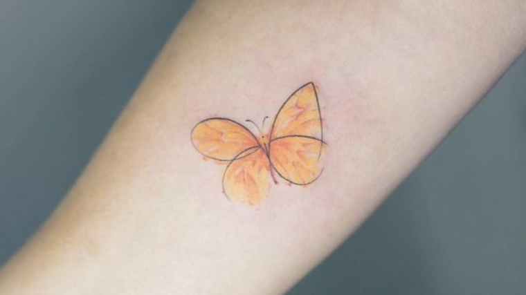 imagenes-tatuajes-mariposa-naranja-claro