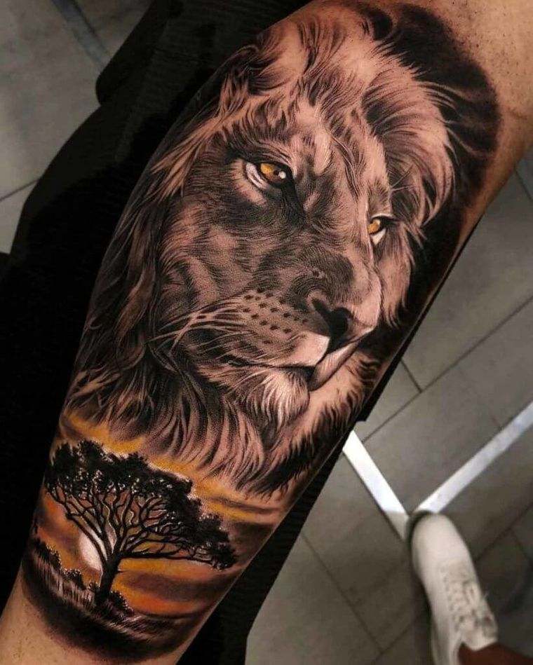 tatuajes de leones dominante