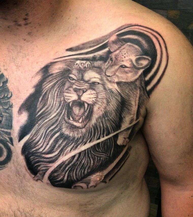 tatuajes de leones proteccion