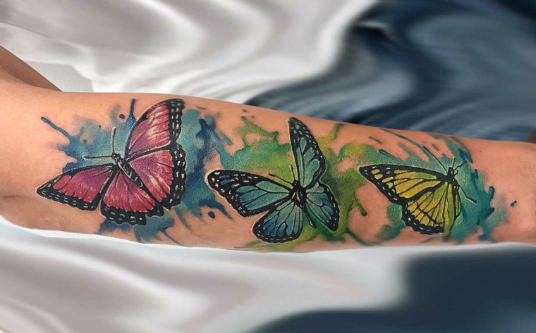 tatuajes-de-mariposas-motivos florales