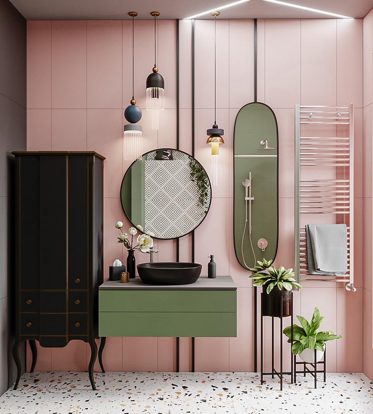 Baño de color moderno ¿Qué esta de moda en el baño en 2020?