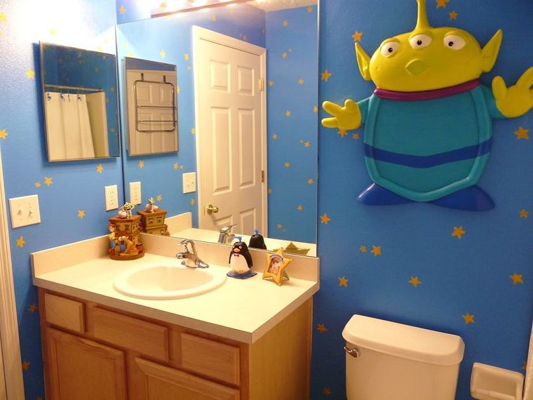 baños para niños azul