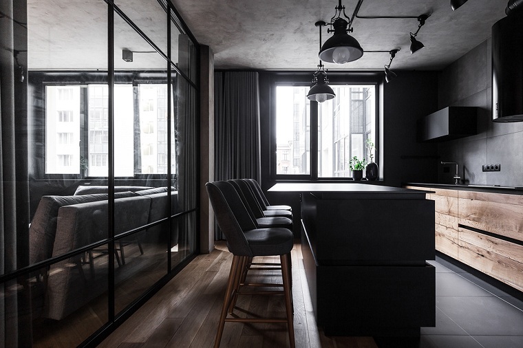 Cocinas con muebles negros - 30 ejemplos muy originales