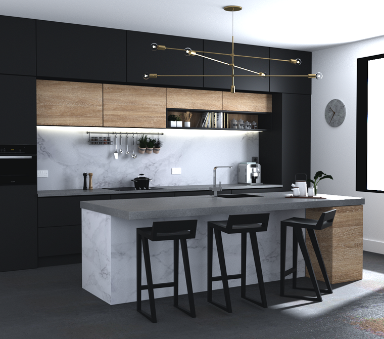 Cocinas con muebles negros - 30 ejemplos muy originales