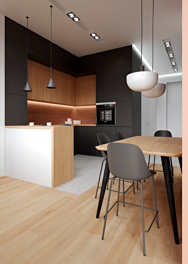 Cocinas con muebles negros - 30 ejemplos muy originales