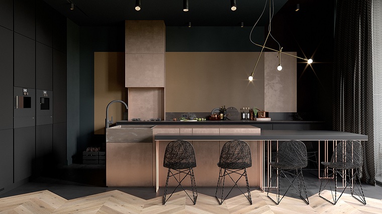 Cocinas con muebles negros - 30 ejemplos muy originales