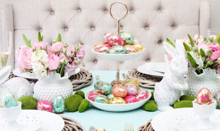decoración de pascua camino mesa