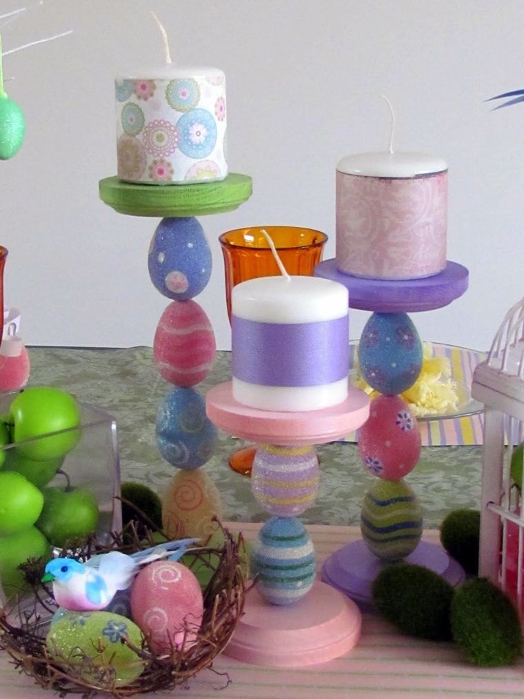 decoración de pascua candelabros