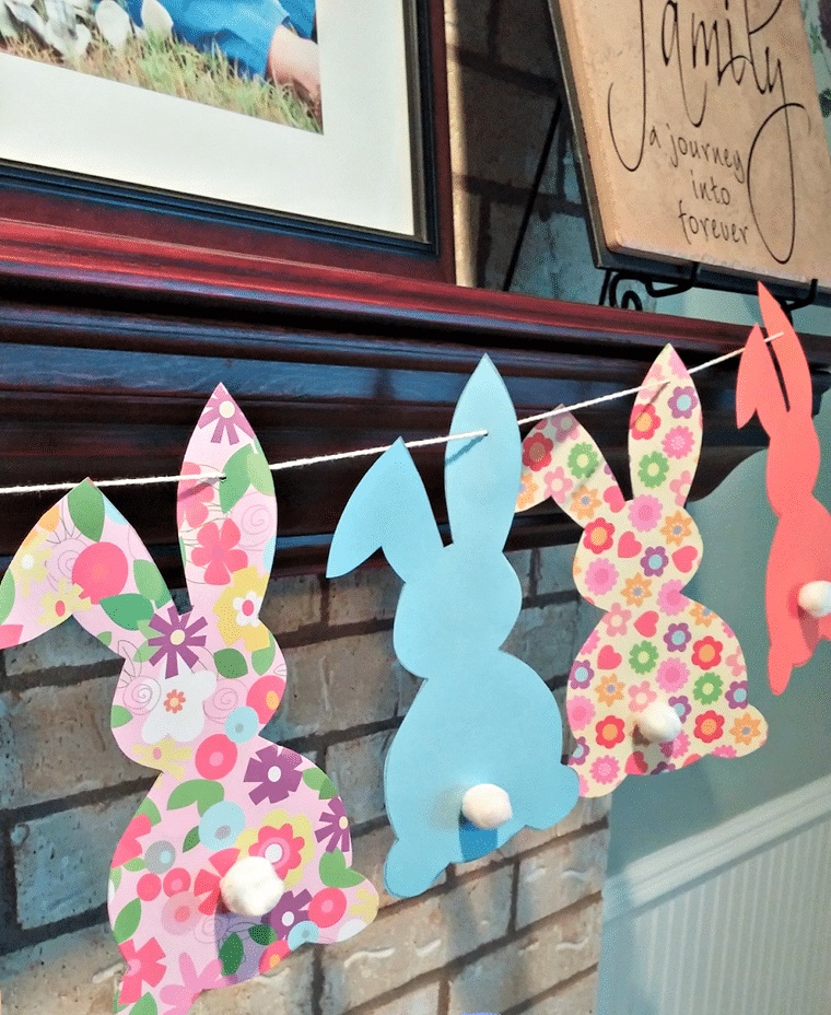 decoración de pascua conejitos colores