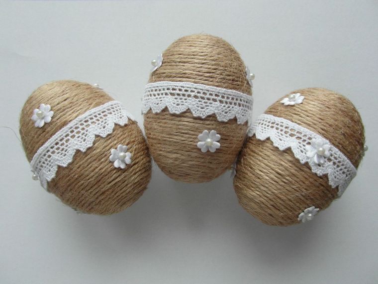 decoración de pascua huevos rustico