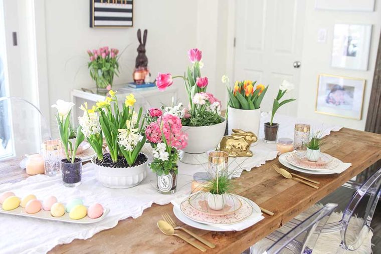 decoración de pascua mesa