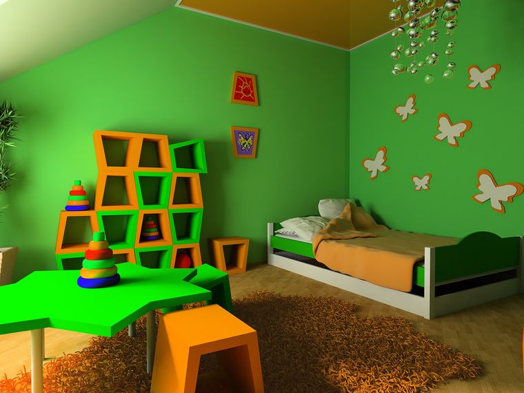 dormitorios infantiles verde