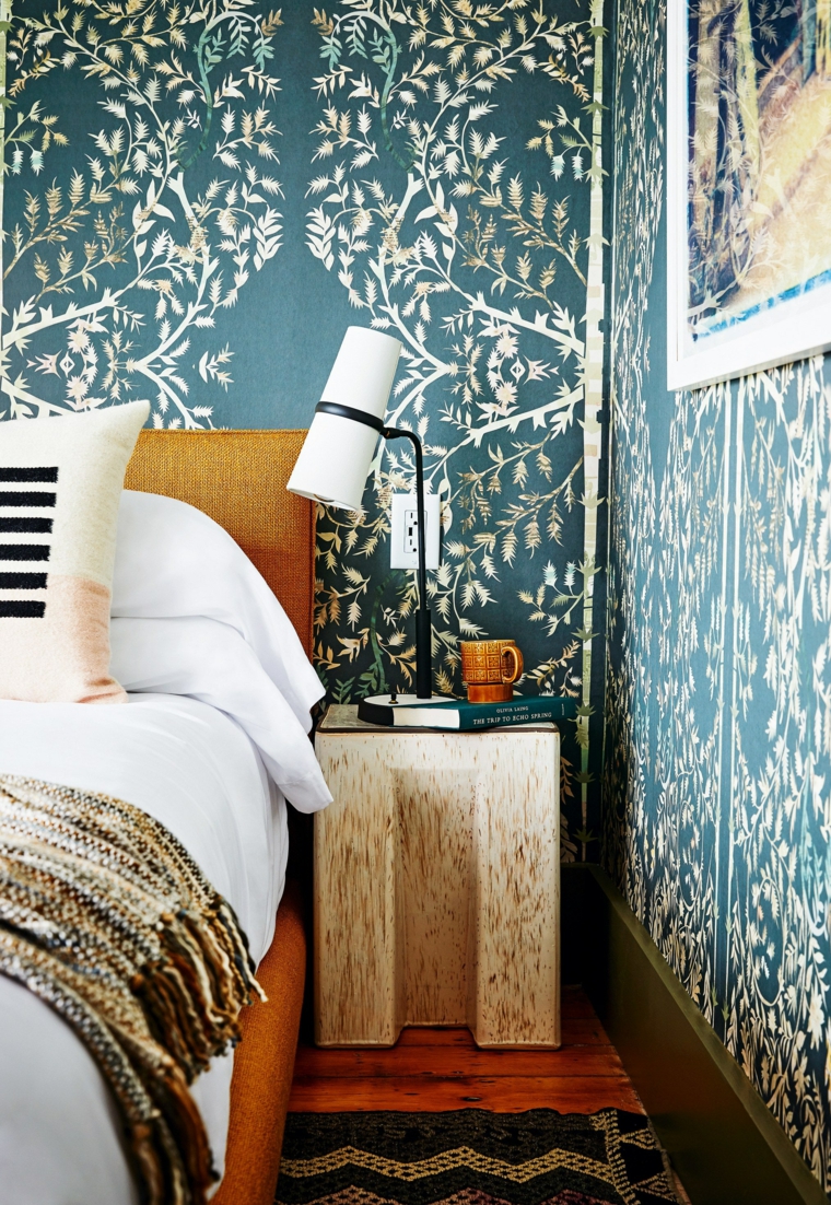 estilo-cama-papel-pared-ideas-originales