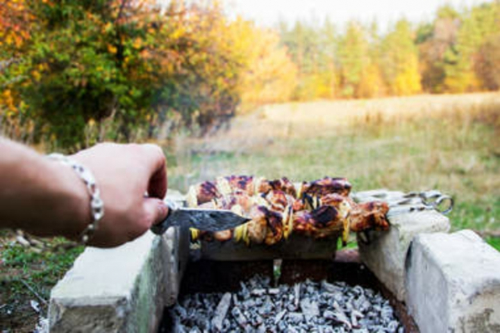 Barbacoa Diy en el campo con materiales improvisados - date el lujo
