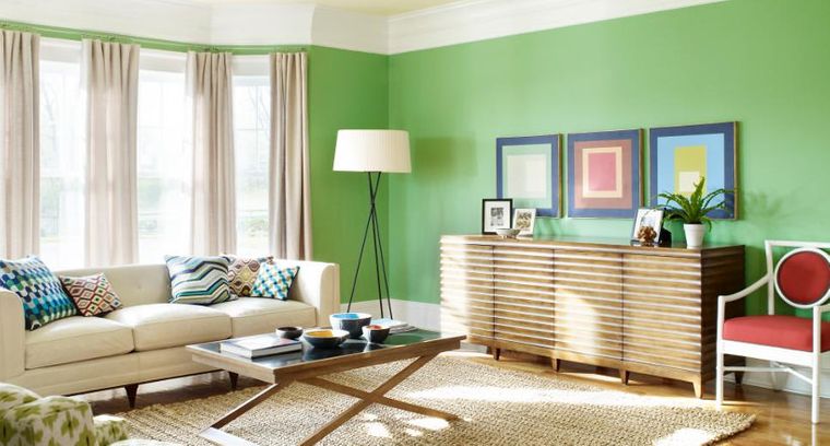 color verde sala de estar