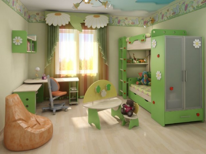 dormitorios-infantiles-originales-color-verde-claro