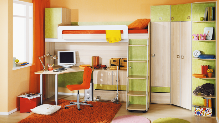 dormitorios infantiles originales-muebles-colores-llamativos