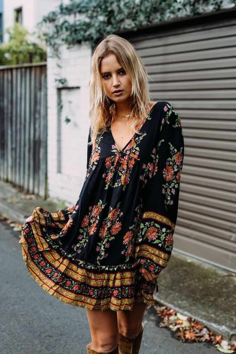 estilo hippie vestido corto