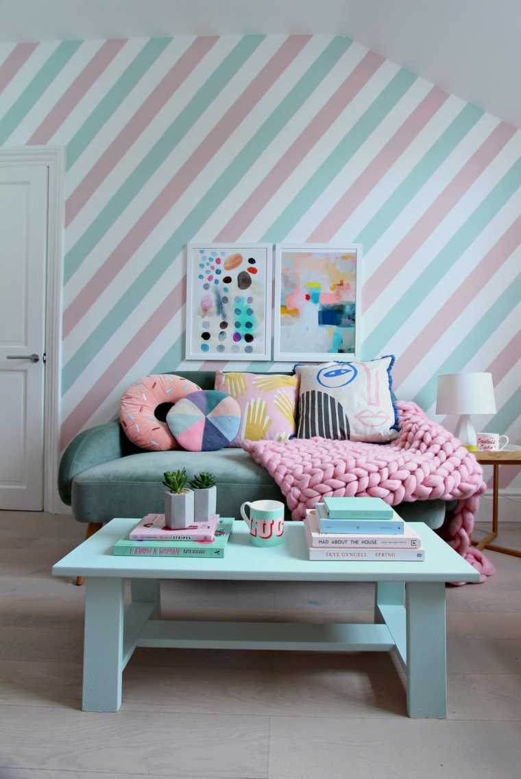 decoración de verano-sala-estar-muebles