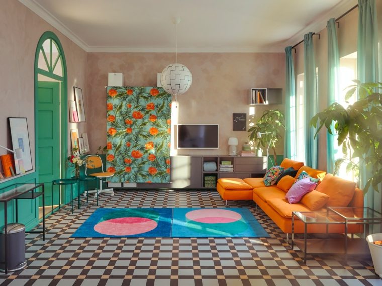 decoracion-de-verano-sala-estar-uso-color-interior