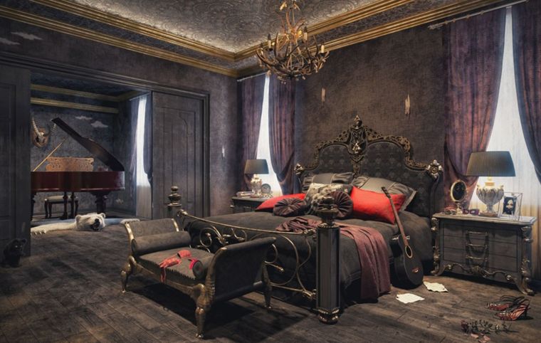 dormitorio-gotico-estilo-color-gris