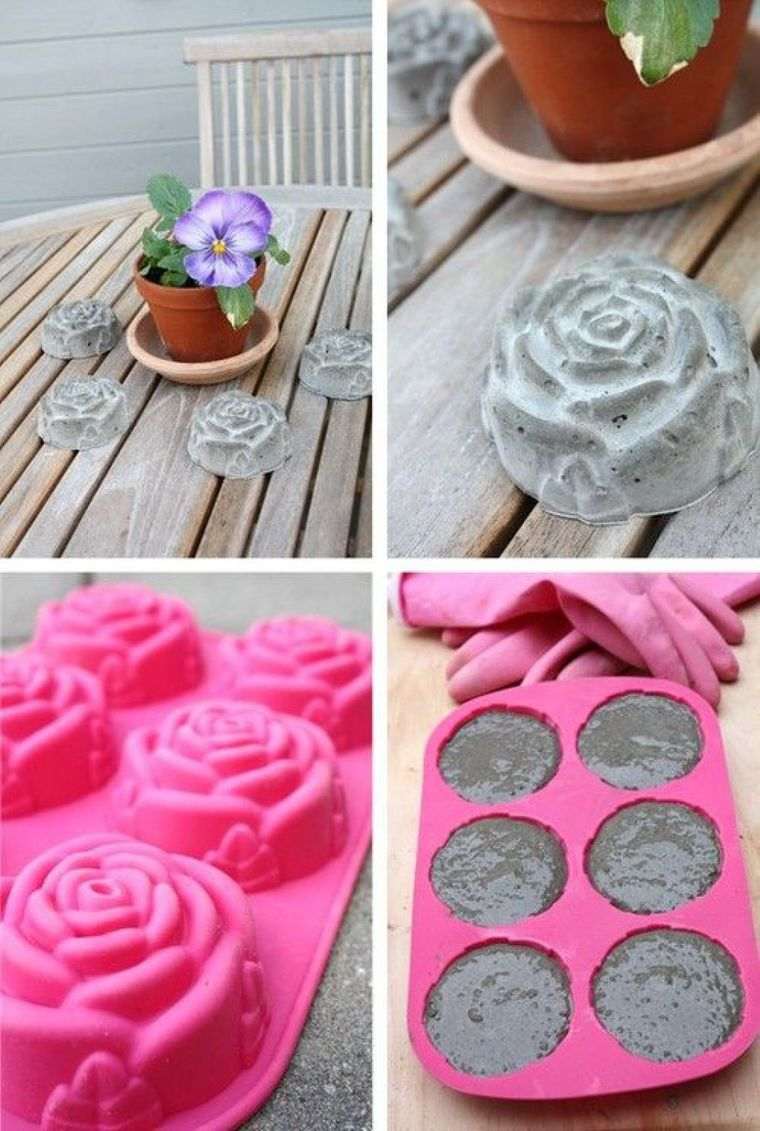 figuras para jardín rosas